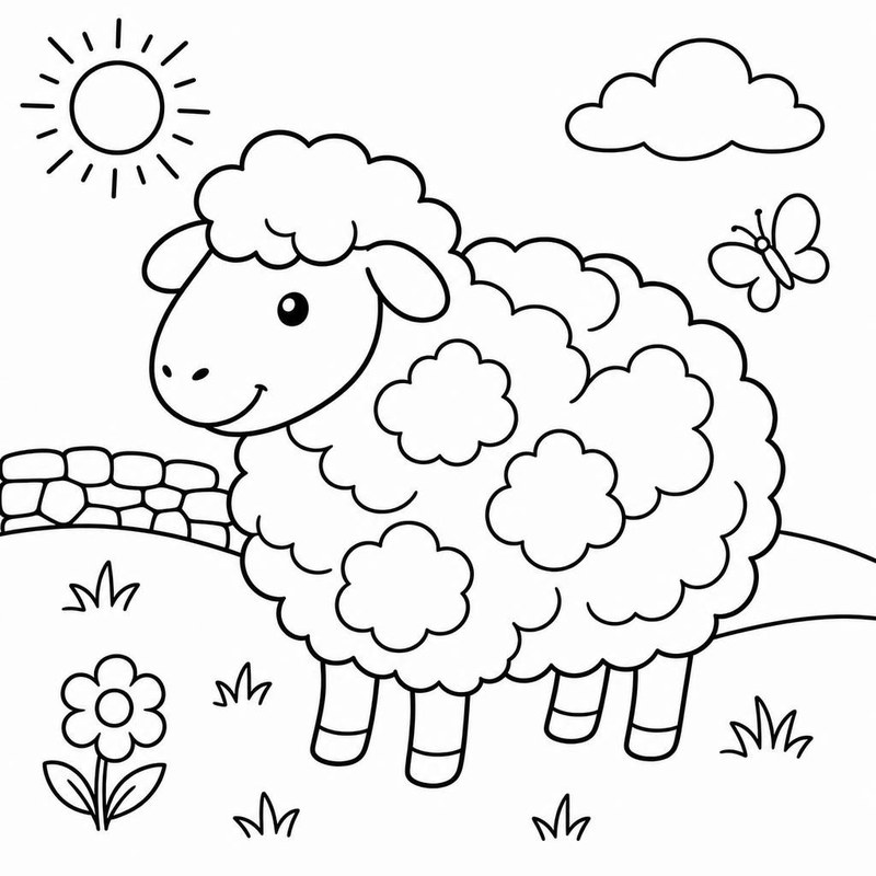 Friendly sheep interior page