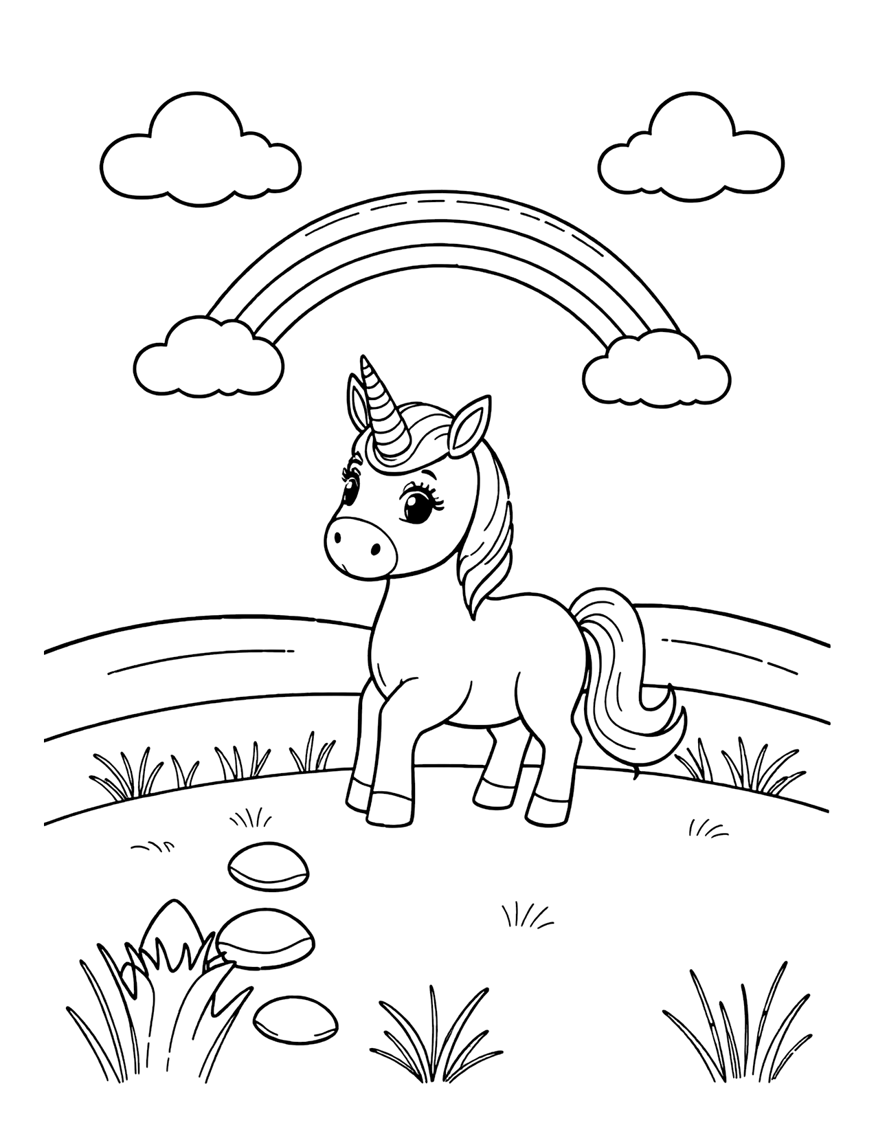Magical Unicorn coloring page preview