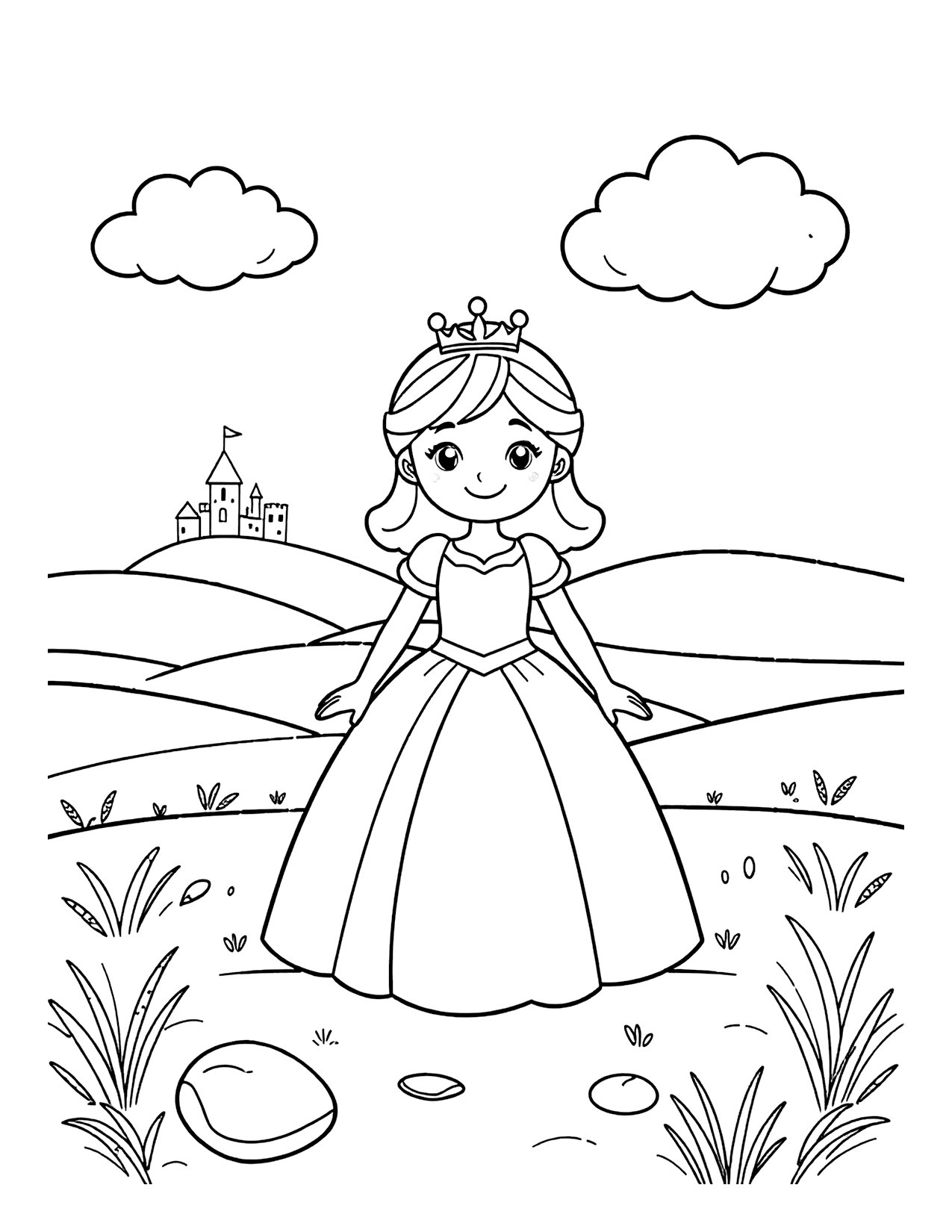 Storybook Princess coloring page preview