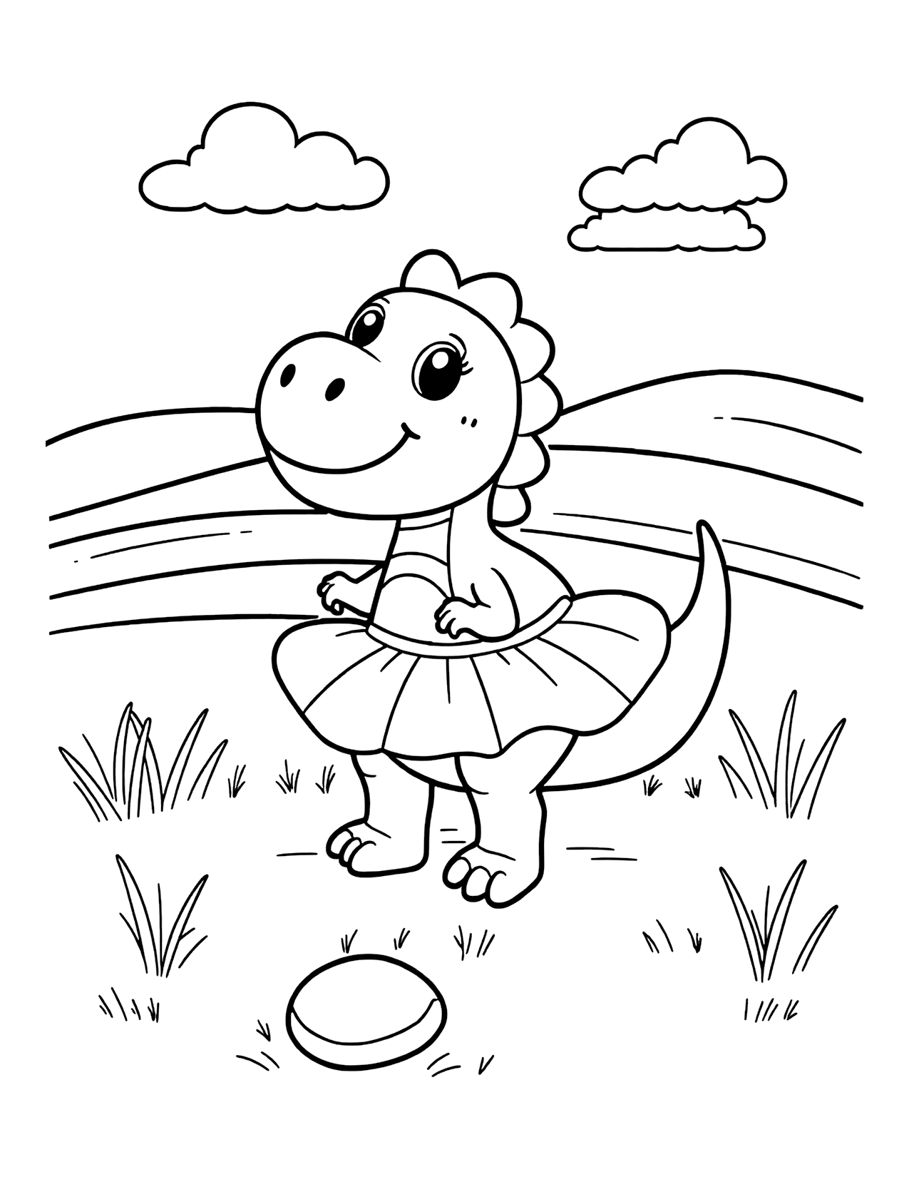 T-Rex in a Ballet Tutu coloring page preview